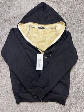 korean thrifted fleece zip up hoodie